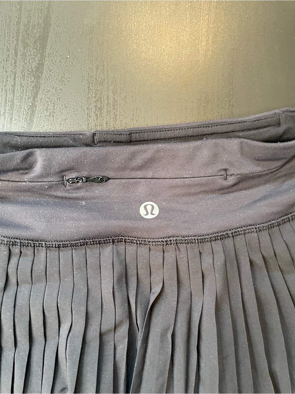 lululemon athletica Black Pleated Skirt with Hidden Zip Pocket